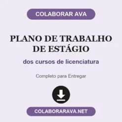 Plano de Trabalho de Estágio de dos cursos de licenciatura pronto para download