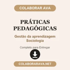 Práticas Pedagógicas de Gestão da aprendizagem Sociologia pronto para entregar