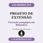 Projeto de extensão Formação pedagógica em Matemática