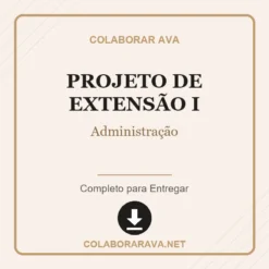 Projeto de Extensão I de Administração pronto para download