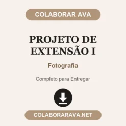 Projeto de Extensão I de Fotografia pronto para entregar