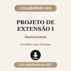Projeto de Extensão I de Gastronomia pronto para entregar
