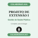 PROJETO DE EXTENSÃO I - GESTÃO DE SAÚDE PÚBLICA