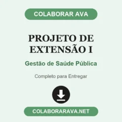 Projeto de Extensão I de Gestão de Saúde Pública pronto para entregar