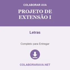 Projeto de Extensão I de Letras pronto para download