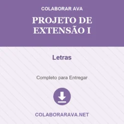 Projeto de Extensão I de Letras pronto para download