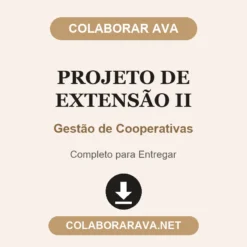 Projeto de Extensão II de Gestão de Cooperativas pronto para entregar