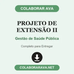 Projeto de Extensão II de Gestão de Saúde Pública pronto para entregar