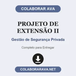 Projeto de Extensão II de Gestão de Segurança Privada pronto para entregar