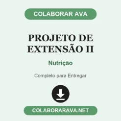 Projeto de Extensão II de Nutrição pronto para entregar