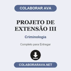 Projeto de Extensão III de Criminologia pronto para entregar