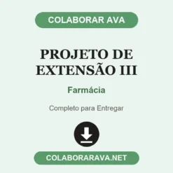 Projeto de Extensão III de Farmácia pronto para entregar