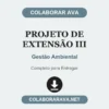 Projeto de Extensão III de Gestão Ambiental pronto para entregar