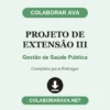 Projeto de Extensão III de Gestão de Saúde Pública pronto para entregar