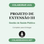 Projeto de Extensão III Gestão de Saúde Pública