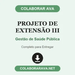 Projeto de Extensão III de Gestão de Saúde Pública pronto para entregar