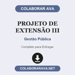 Projeto de Extensão III de Gestão Pública pronto para entregar
