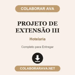 Projeto de Extensão III de Hotelaria pronto para entregar