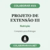 Projeto de Extensão III de Nutrição pronto para entregar