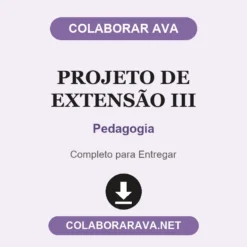 Projeto de Extensão III de Pedagogia pronto para entregar