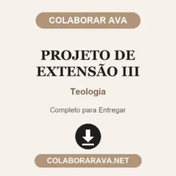 Projeto de Extensão III de Teologia pronto para entregar