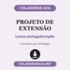Projeto de Extensão de Letras português/inglês pronto para entregar