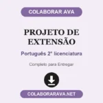Projeto de extensão Português 2° licenciatura