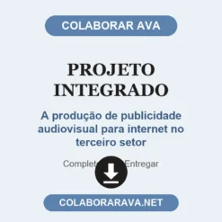Projeto Integrado de A produção de publicidade audiovisual para internet no terceiro setor pronto para entregar