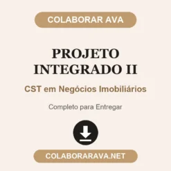 Projeto Integrado II de CST em Negócios Imobiliários pronto para entregar