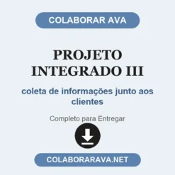 Projeto Integrado III de coleta de informações junto aos clientes pronto para entregar
