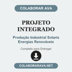 Projeto Integrado de Produção Industrial Solaris Energias Renováveis pronto para entregar