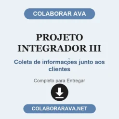 Projeto Integrador III de Coleta de informações junto aos clientes pronto para entregar